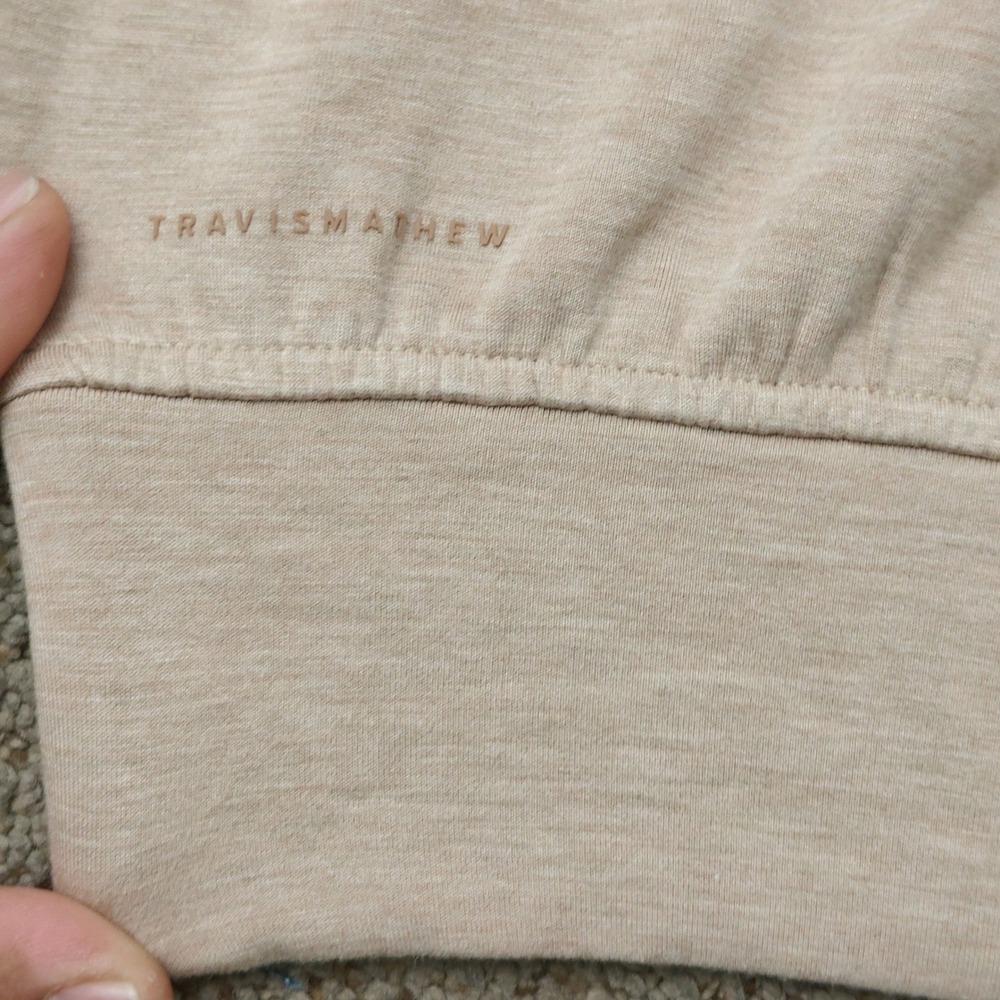 TravisMathew Peloton Womens Quarter Zip Pullover Beige A42491 Small Heathered - Picture 14 of 14